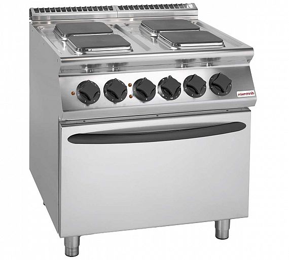 Savemah S900 Cocina 4 Placas + Horno Eléctrica - Fondo 90 cm - 4 Placas