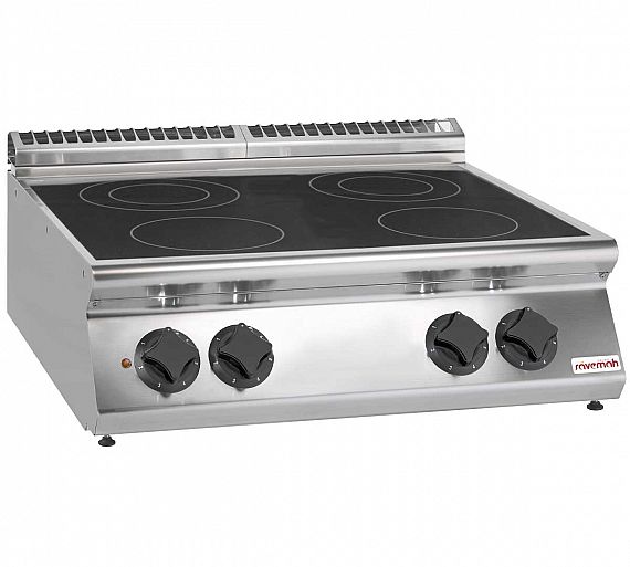 Savemah S900 Cocina Vitrocerámica 4 Placas Eléctrica - Fondo 90 cm - 4 Zonas de Cocción