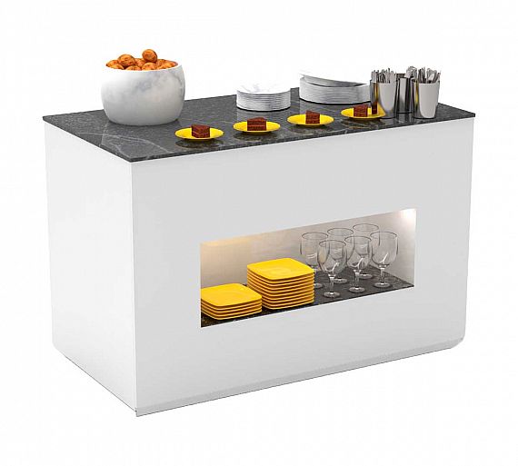 Sayl Buffet Line Módulo Base Neutro con Espacio para Platos Fondo 70 cm