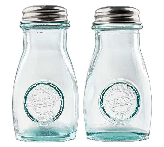 TableCraft Authentic Salero y Pimentero Vidrio y Tapa Inox
