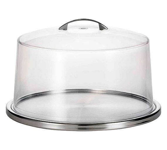 TableCraft Juego de Plato y Tapa Diámetro 33 cm - Inox y Policarbonato