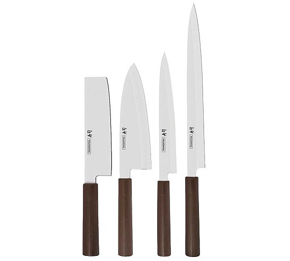 Tramontina Cuchillo Línea Sushi Acero Inoxidable Alto Rendimiento - Serie de 4 Piezas 