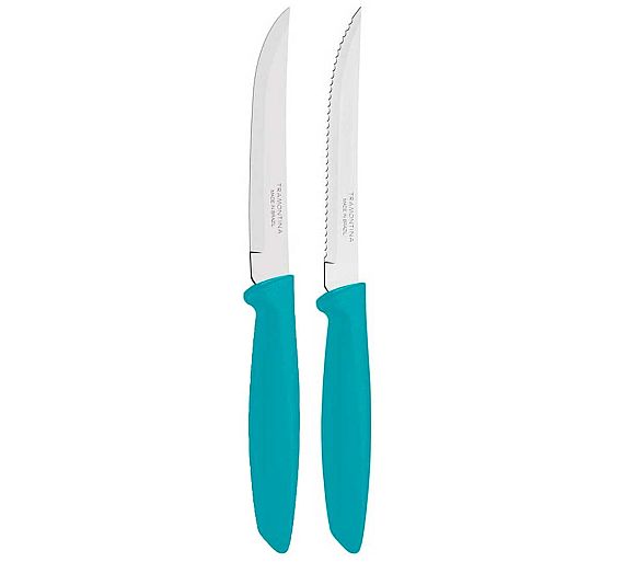 Tramontina Cuchillo Serie Plenus Turquesa Mango Polipropileno - Serie de 2 Piezas 