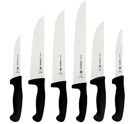 Tramontina Cuchillo Serie Professional Negro Mango Polipropileno - Serie de 6 Piezas 