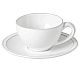 Costa Nova Friso Blanco Taza y Platillo Cerámica Gres - Capacidad 90 a 260 ml