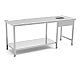 Foto Eratos Mesa con Estante y Aro para Desbarazado MDC-120 con 1 Aro - Ancho 120 cm