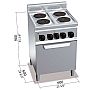 Bertos Plus 600 Cocina 4 Placas + Horno Eléctrica - Fondo 60 cm - 4 Placas - vista 7