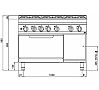 Bertos Máxima 900 Cocina + Horno G9F6 Gas - Fondo 90 cm - 6 Fogones - vista 4