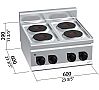 Bertos Plus 600 Cocina 4 Placas Eléctrica - Fondo 60 cm - 4 Placas - vista 2