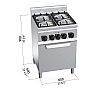 Bertos Plus 600 Eco Power Cocina 4 Fuegos + Horno E Gas - Fondo 60 cm - 4 Fogones - vista 2