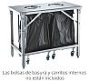 Casselin Soporte para Portabolsas Móvil Acero Inoxidable - 2 Porta Bolsas - vista 2
