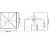 Conva Parasol Basic Mástil Lateral 3x3 Poliéster Cuadrado 3 x 3 metros - vista 6