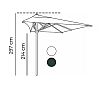 Conva Parasol Forte Master Desplazado 890 Poliéster Rectangular 2,5 x 3,5 metros - vista 9