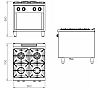 Fainca HR S900 Cocina con Estante C4F900E Gas - Fondo 90 cm - 4 Fogones - vista 2