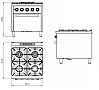 Fainca HR S900 Cocina Horno C4F900HE Gas - Fondo 90 cm - 4 Fogones - vista 2