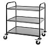 Hendi Carro de Servicio Negro Mate Acero Inoxidable - 3 Estantes - vista 1