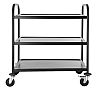 Hendi Carro de Servicio Negro Mate Acero Inoxidable - 3 Estantes - vista 2