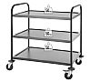 Hendi Carro de Servicio Negro Mate Acero Inoxidable - 3 Estantes - vista 4