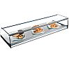 VG Vitrina Cristal Plano Inox VR 1 Piso Ancho 99 o 122 cm - Alto 17,5 cm - vista 1