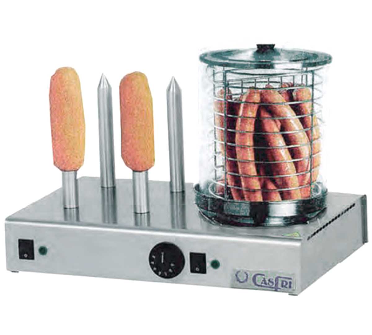 Máquina para hacer perritos calientes con 4 boquillas de calor Hot Dog calentador de salchichas 