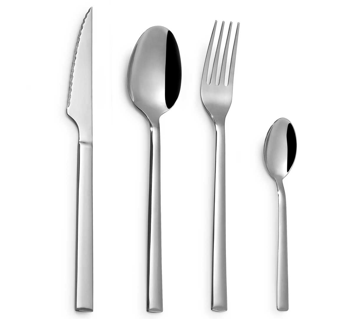 Set cubiertos - servilleta, tenedor, cuchillo y cuchara sopera blanco x UND