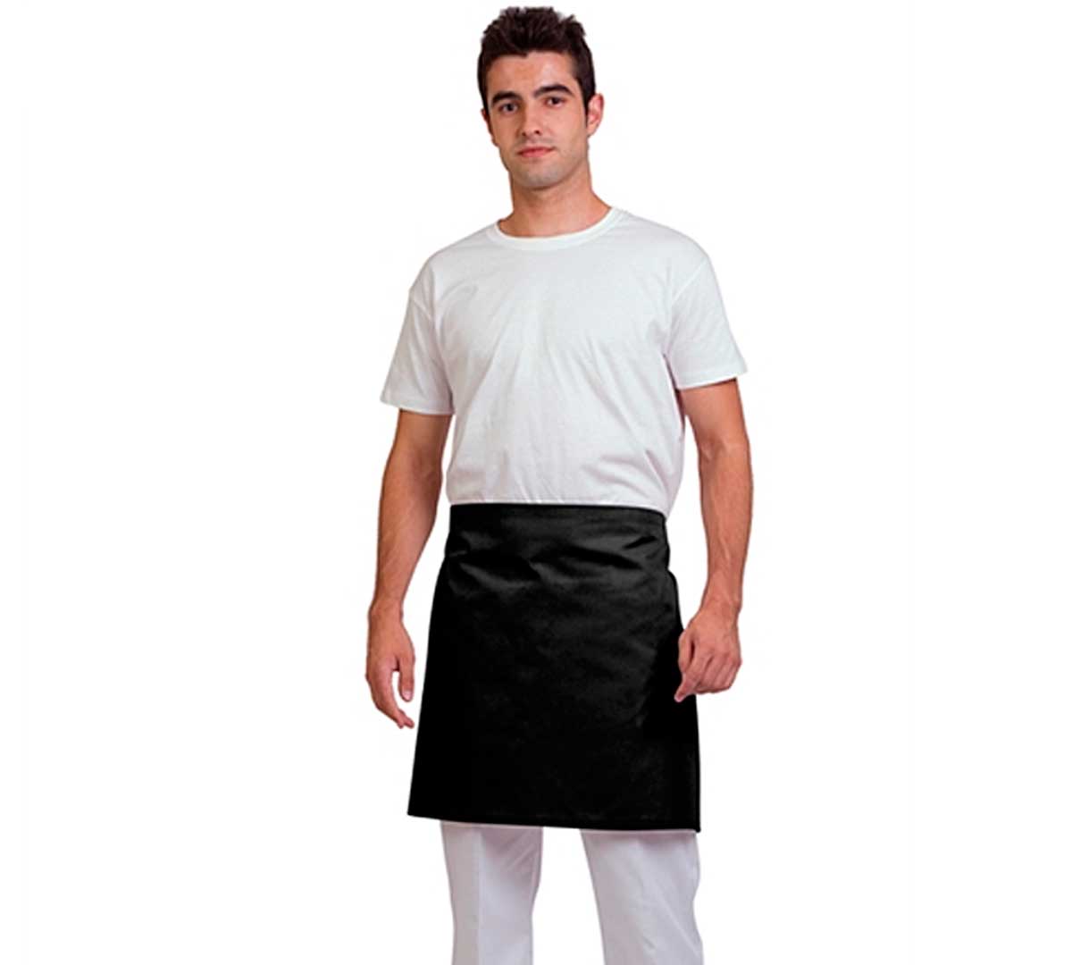 Delantal negro 100% algodón - Sartenes y utensilios de cocina profesional