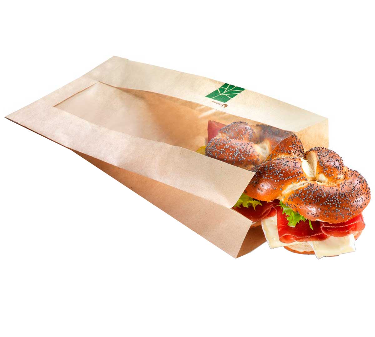 鍔 alineación inferencia Bolsa Kraft con Ventana para Sandwich