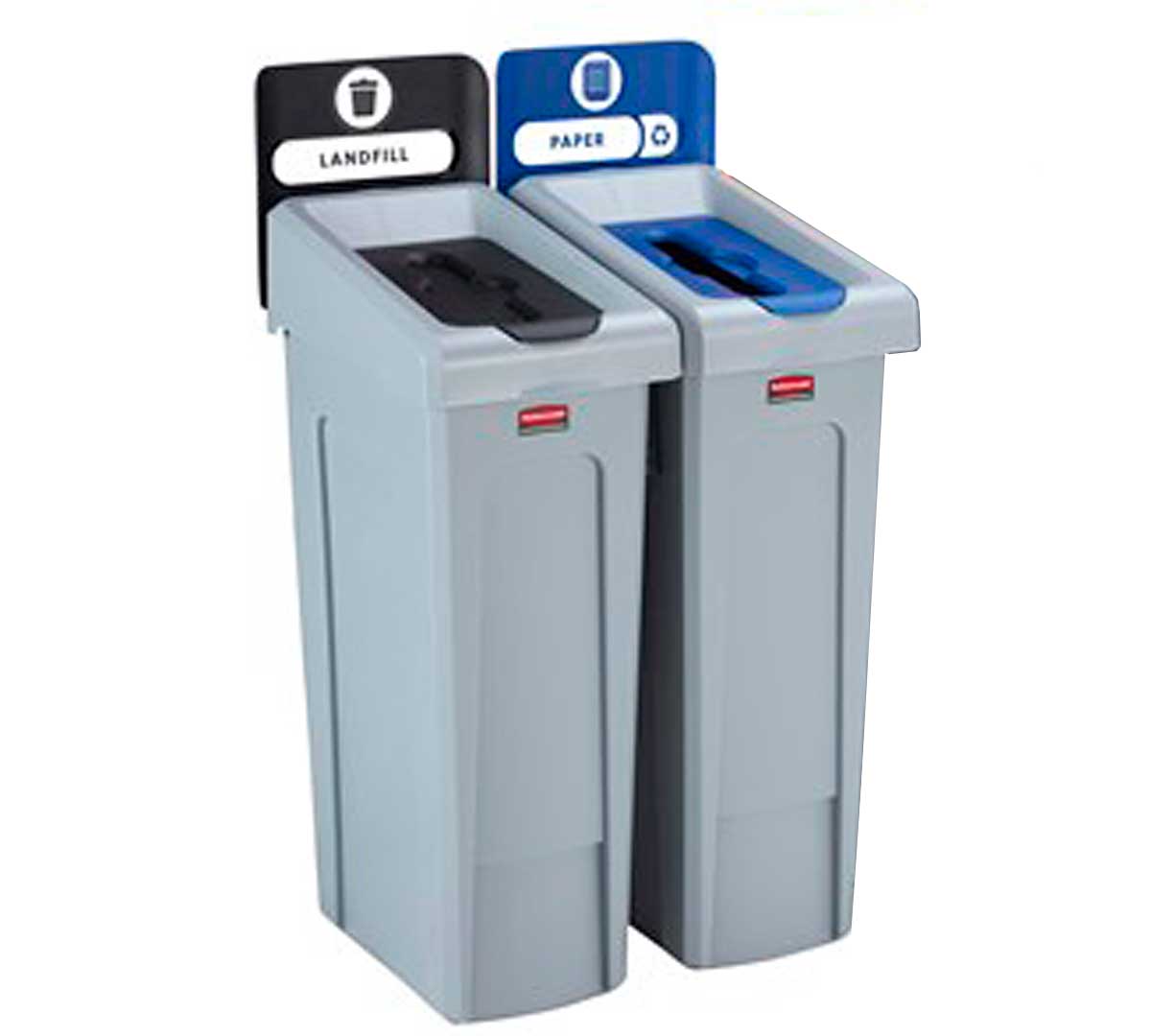 Rubbermaid Commercial Slim Jim Cubo de basuras de reciclaje 3 unidades 